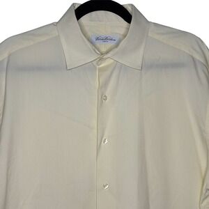 Brooks Brothers Makers Vintage Dress Shirt Mens 16.5-35 Cream Cotton Made in USA